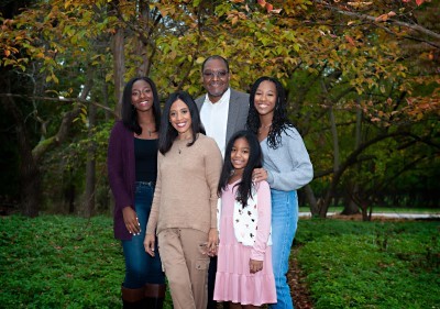 Dennis Mitchell and his family