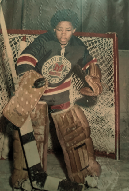 Dennis in his role as goalie