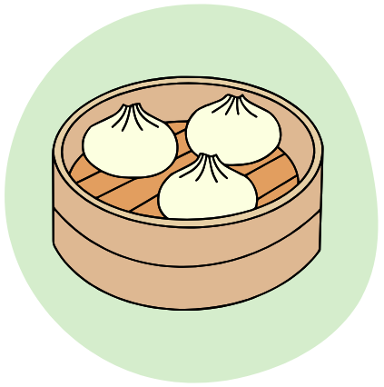 Steam buns in basket