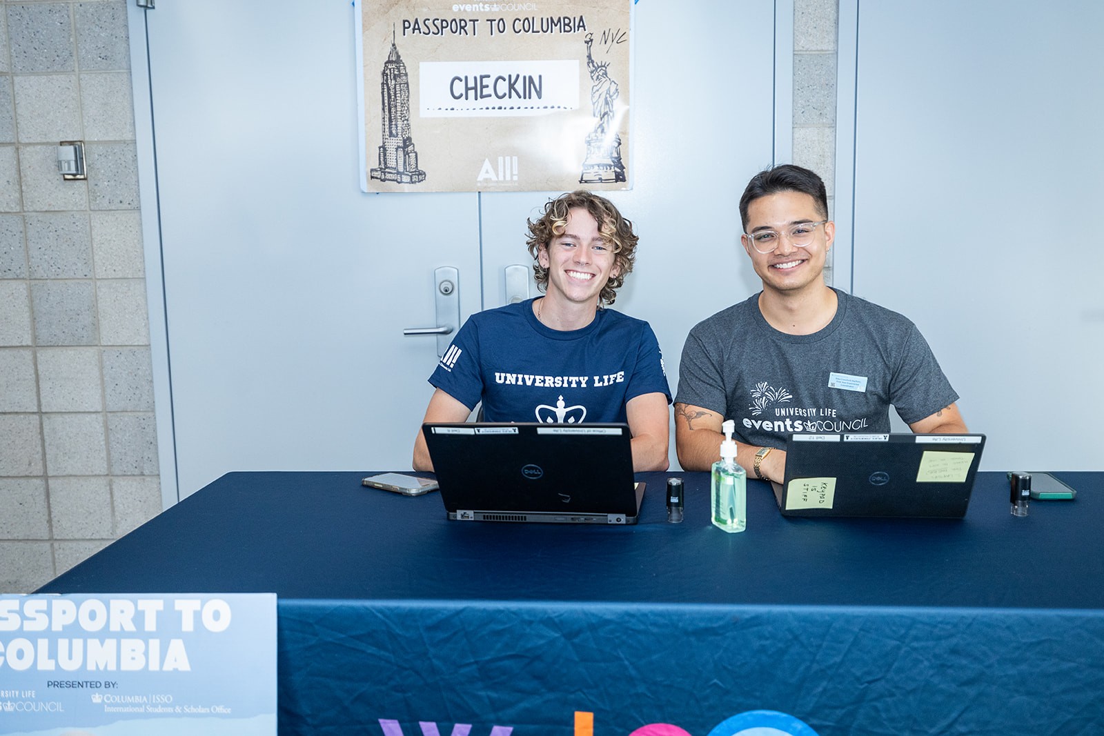 Two Columbia Univeristy Life Students pose next to each other