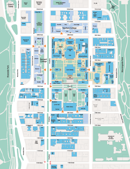 Map of the Morningside Heights campus