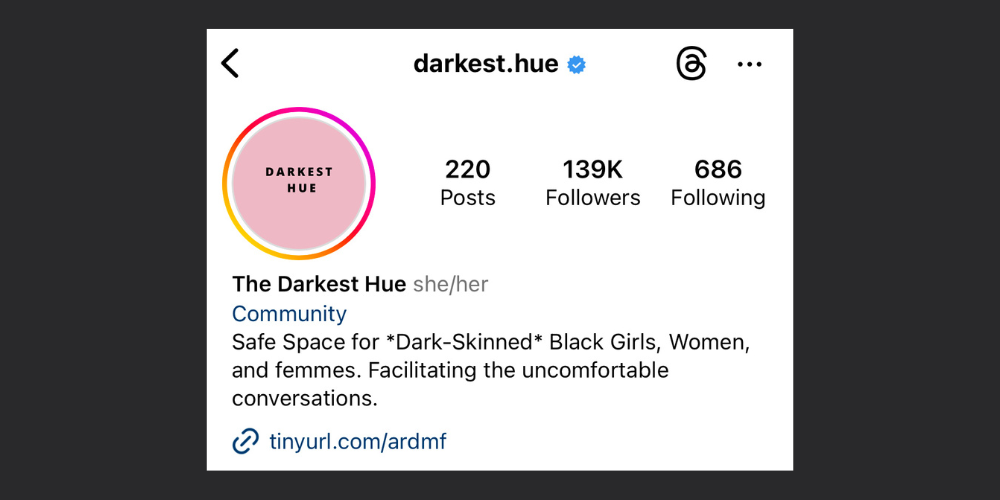 The Darkest Hue on Instagram