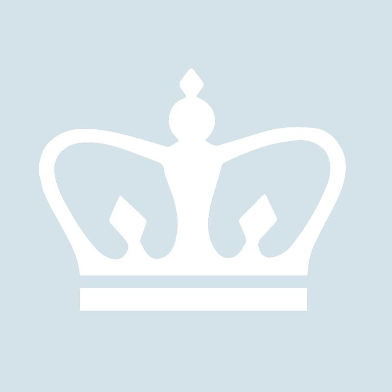 Image of Columbia Crown (white) on light blue background