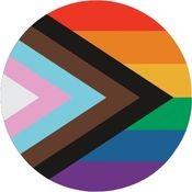 Circle with LGBTQ+ Flag colors