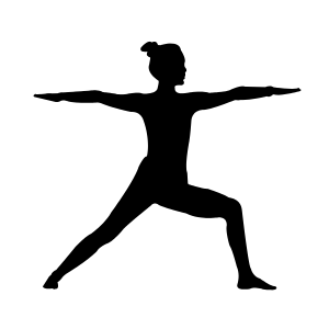 silhouette figure in a yoga pose