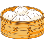 illustration of steam buns in a steam basket