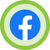 facebook logo on a green circle