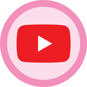 youtube logo on a pink circle