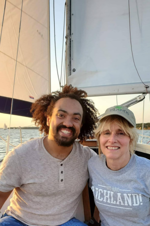 Ferdinando with his mentor from Dallas-Richland College. Ferdinando shared, "she was the one person who guided me during my academic career right after I was exiled from my country. She provided me support in so many areas and I owe her being here at Columbia." Ferdinando with his mentor from Dallas-Richland College