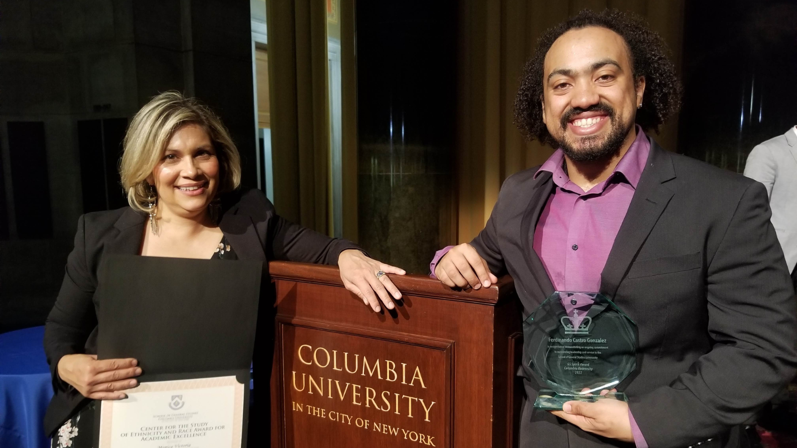 Ferdinando receives the GS Spirit Award. Here he poses with a fellow recipient of the Jack Kent Cooke Scholarship. Ferdinando receives the GS Spirit Award. Here he poses with a fellow recipient of the Jack Kent Cooke Scholarship.