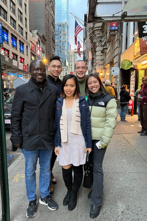 Jeremy with four friends in New York City