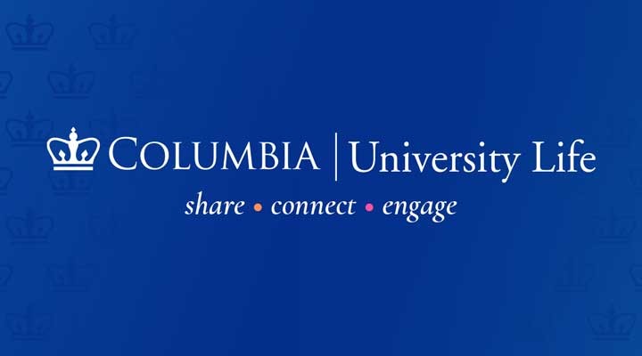 University Life email header, blue background with crowns, University Life logo
