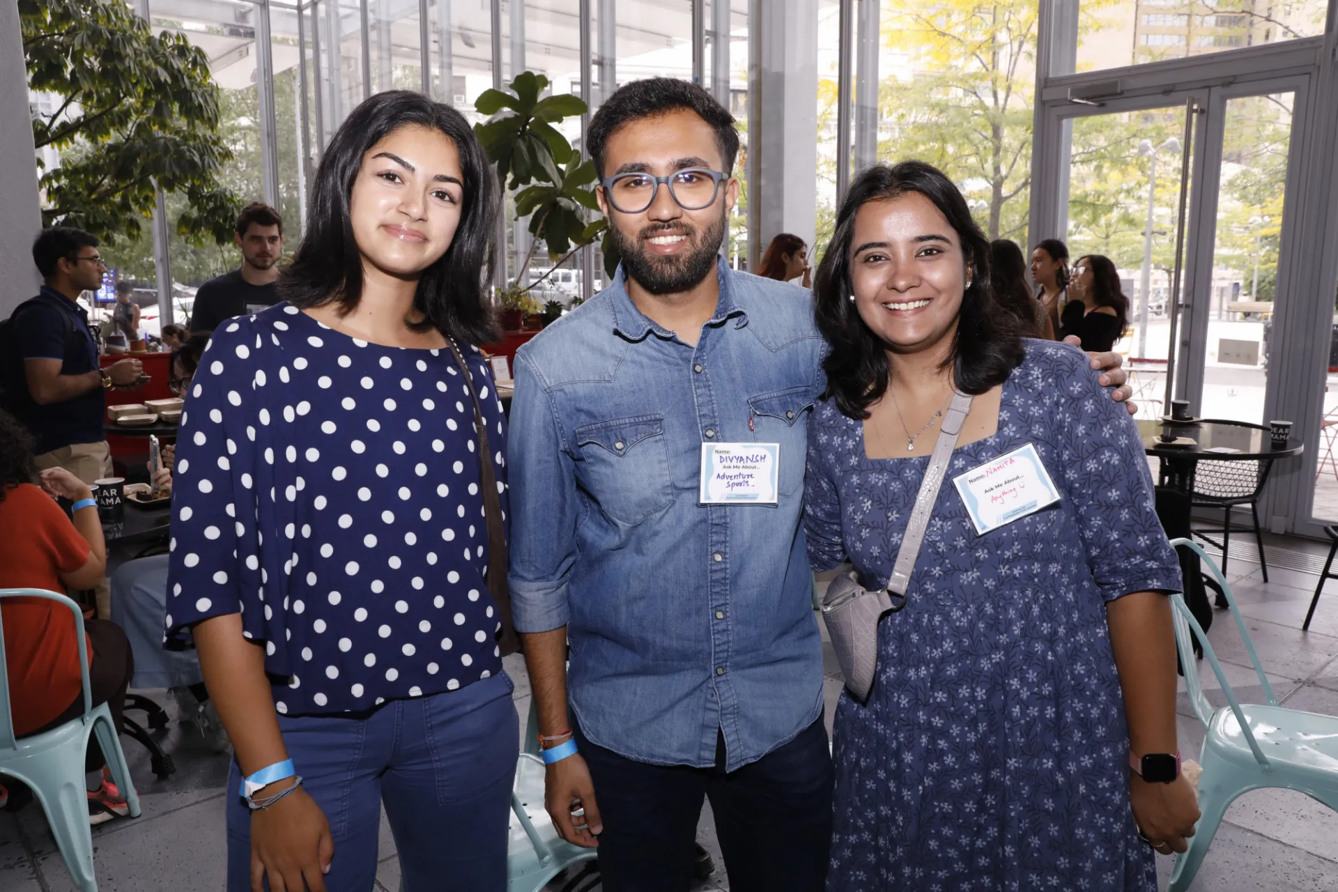 Students at a community connections event