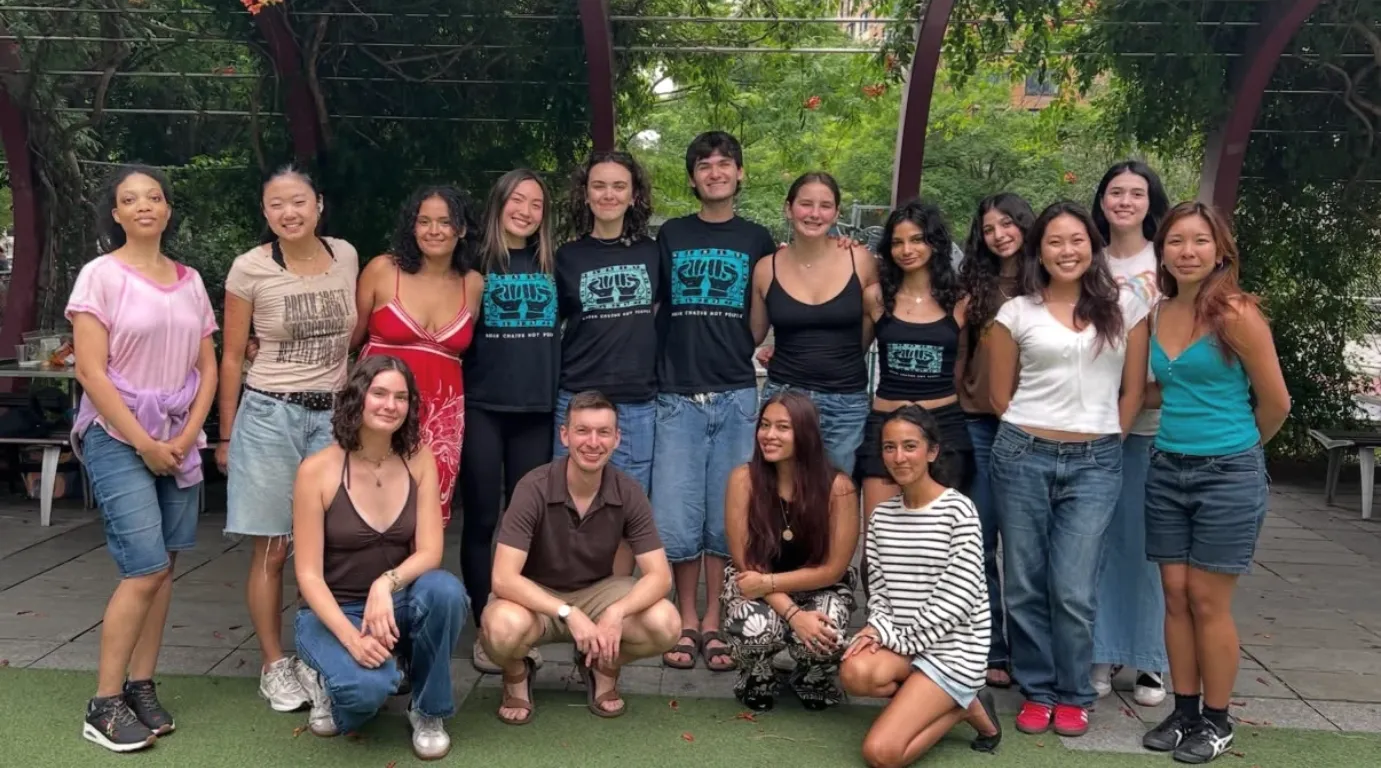 Ethan Thacker (CC’28) standing with fellow volunteers from The Remedy Project.
