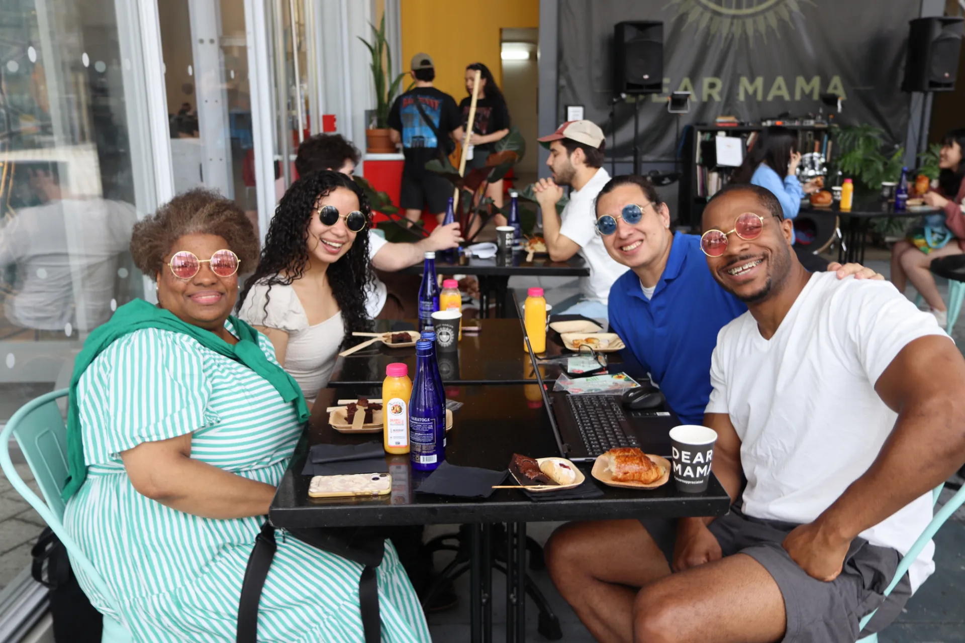 Students at a community connections event