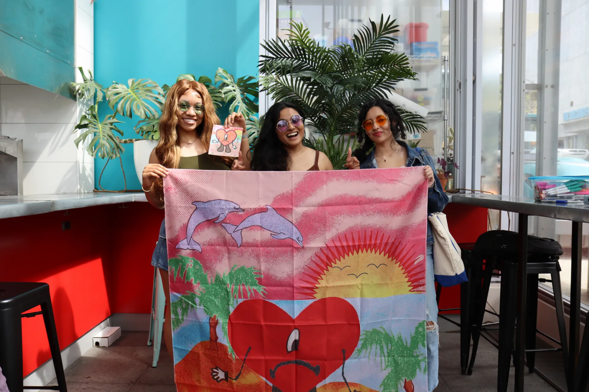 Students at a community connections event