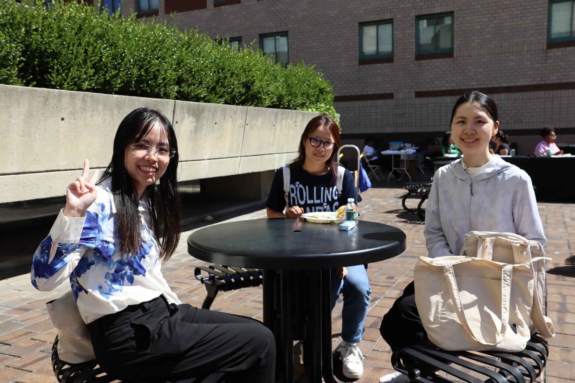 Students at a community connections event