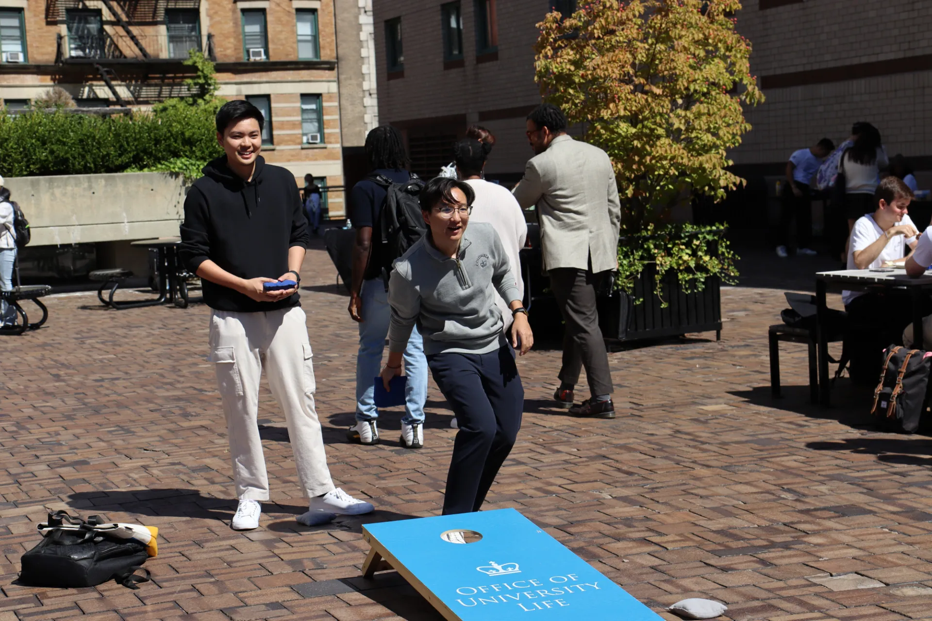 Students at a community connections event