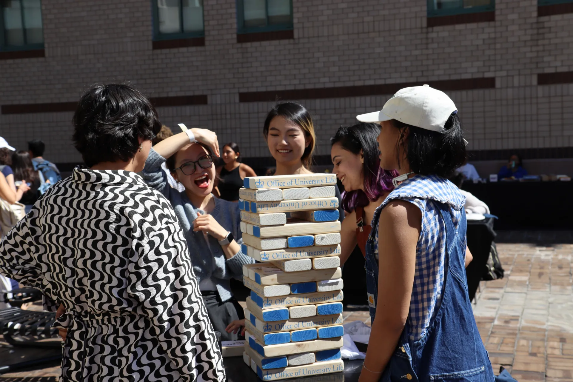 Students at a community connections event