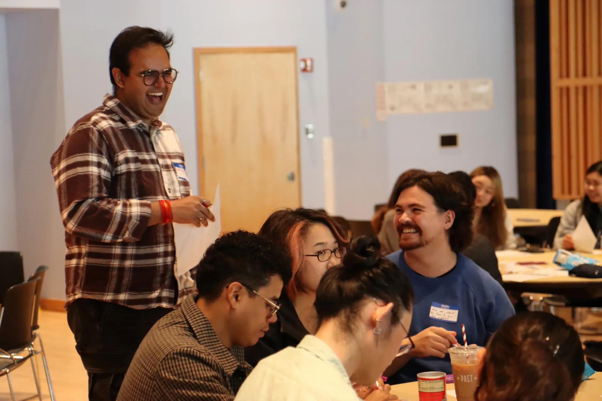 Students at a community connections event