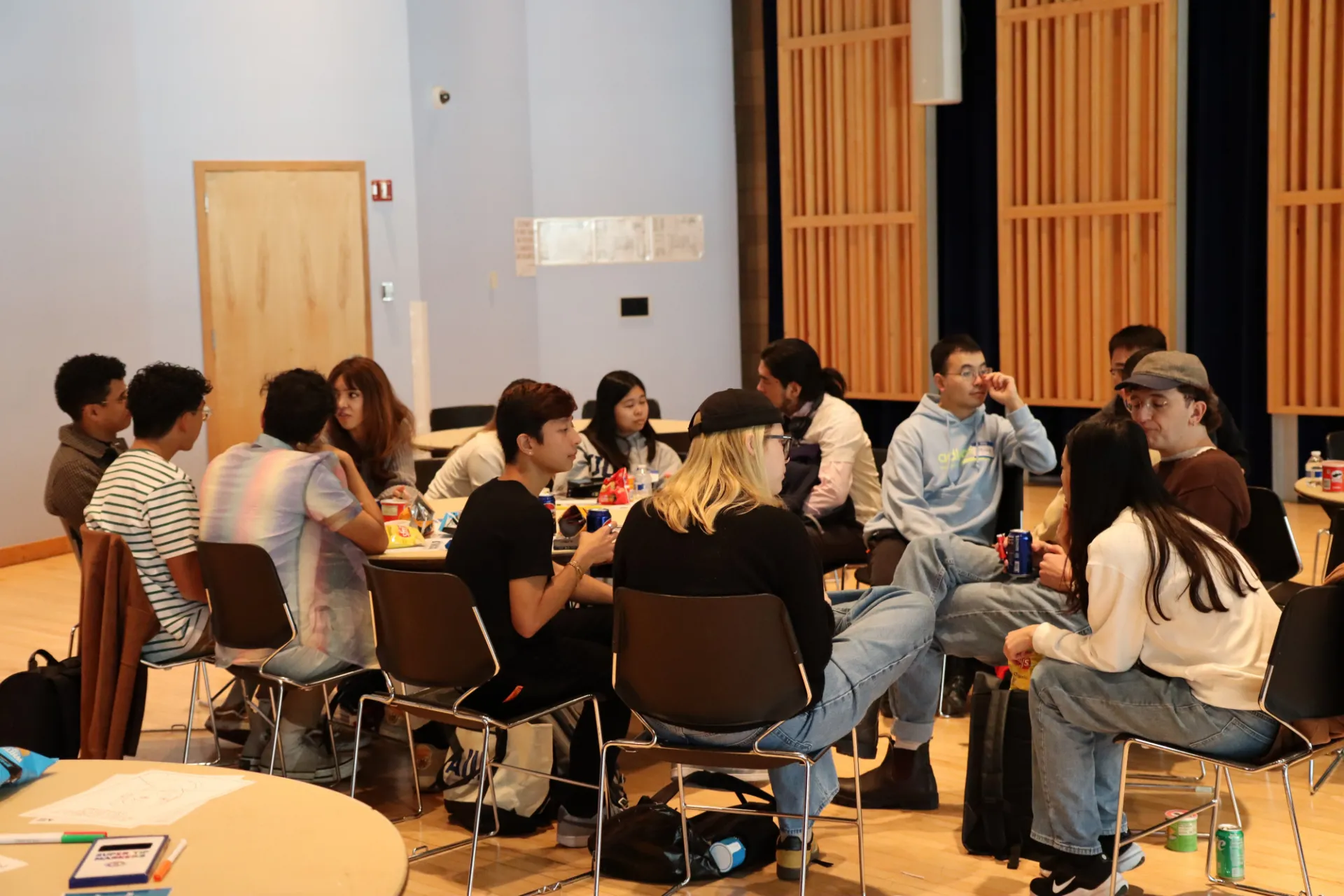 Students at a community connections event