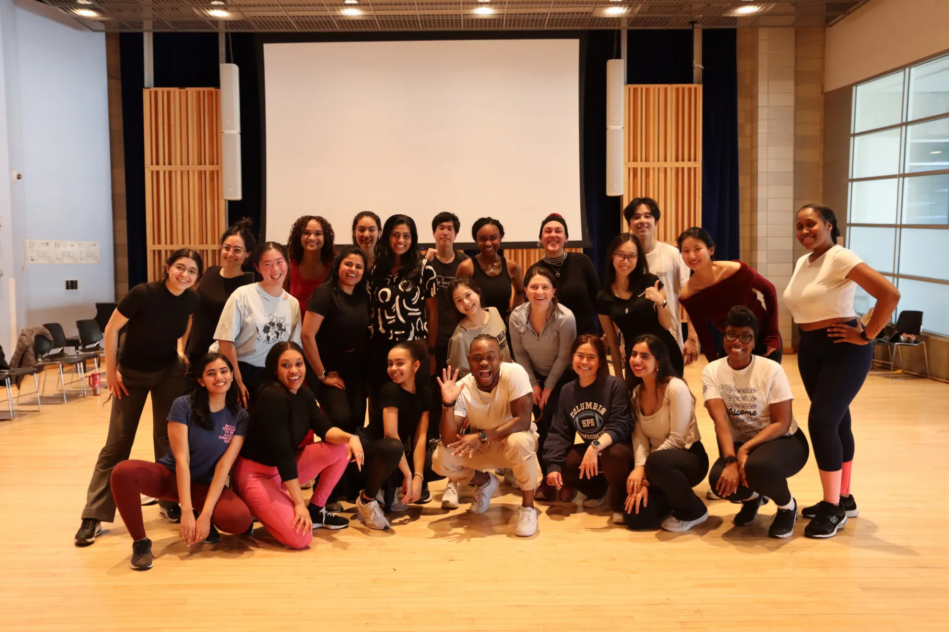 Students at a community connections event