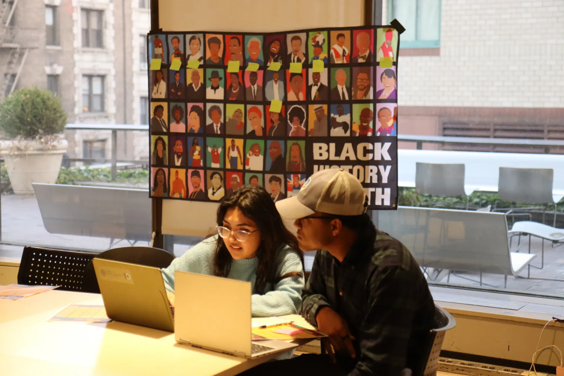 Students at a community connections event