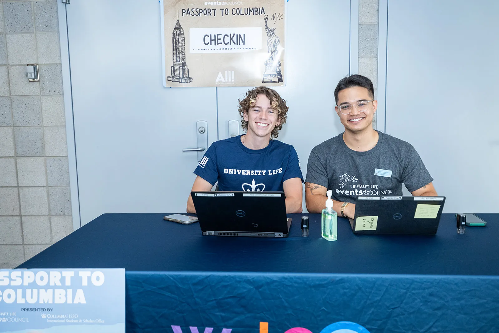 Two Columbia Univeristy Life Students pose next to each other