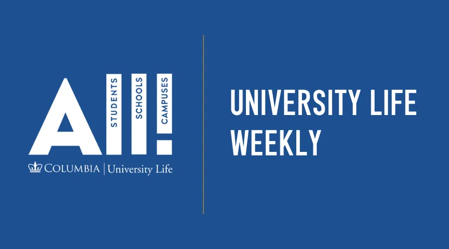 "University Life Weekly" text on a blue background next to the ALL! Logo