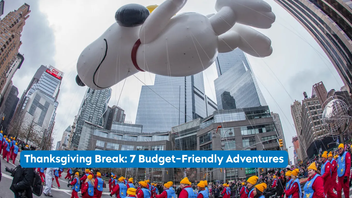 Flying balloon of Snoopy, the cartoon character, at the Macy's Thanksgiving Parade. 