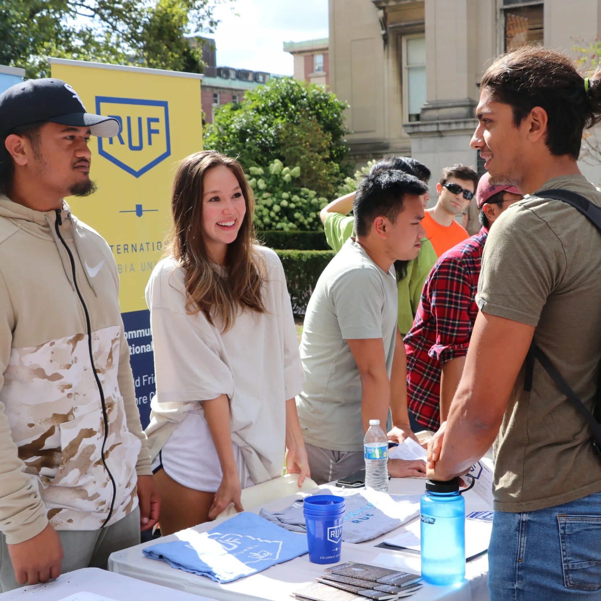 students at tabling event