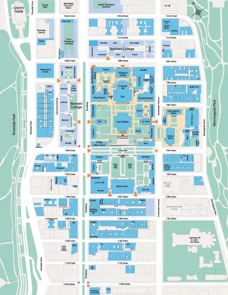 Map of the Morningside Heights campus