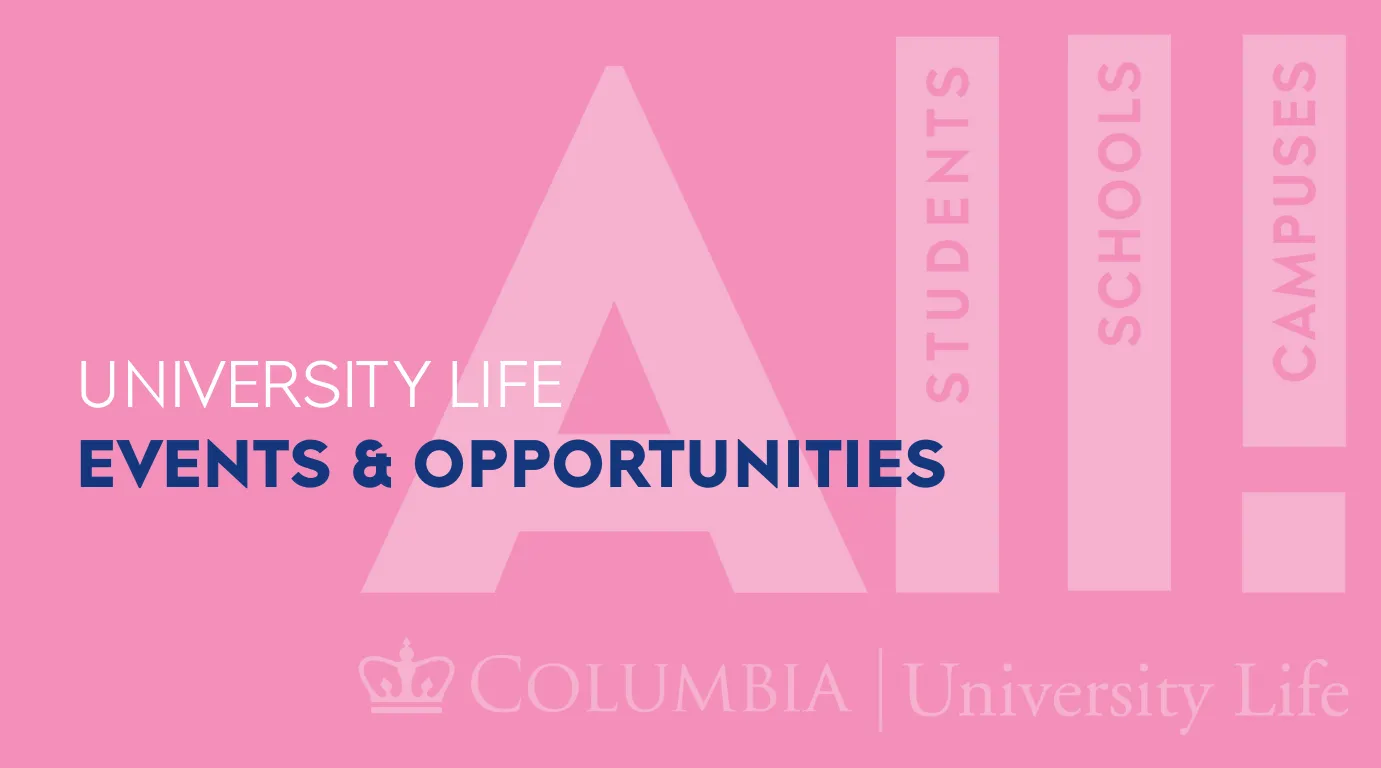 Events & Opportunities on a pink background