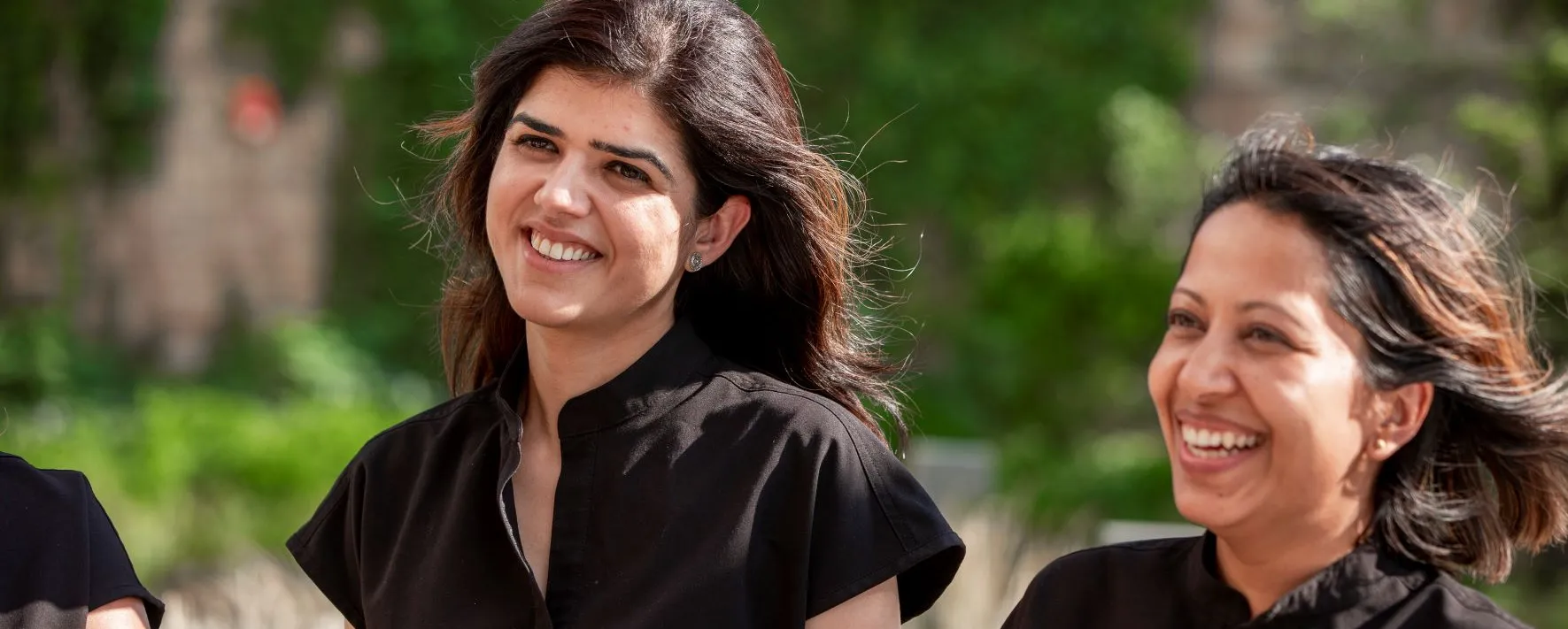 two students smiling