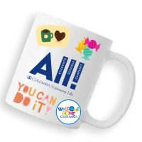 Coffee Cup with Stickers on It