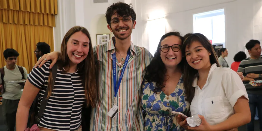 Four friends in Earl Hall 