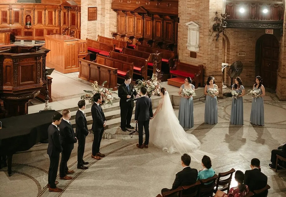 A Wedding Party in the Nave at St. Paul's Chapel 