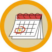 blank calendar with a starred date circled