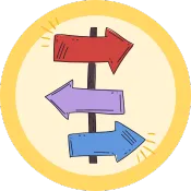 image of a sign post on a yellow circle