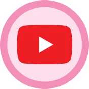 youtube logo on a pink circle