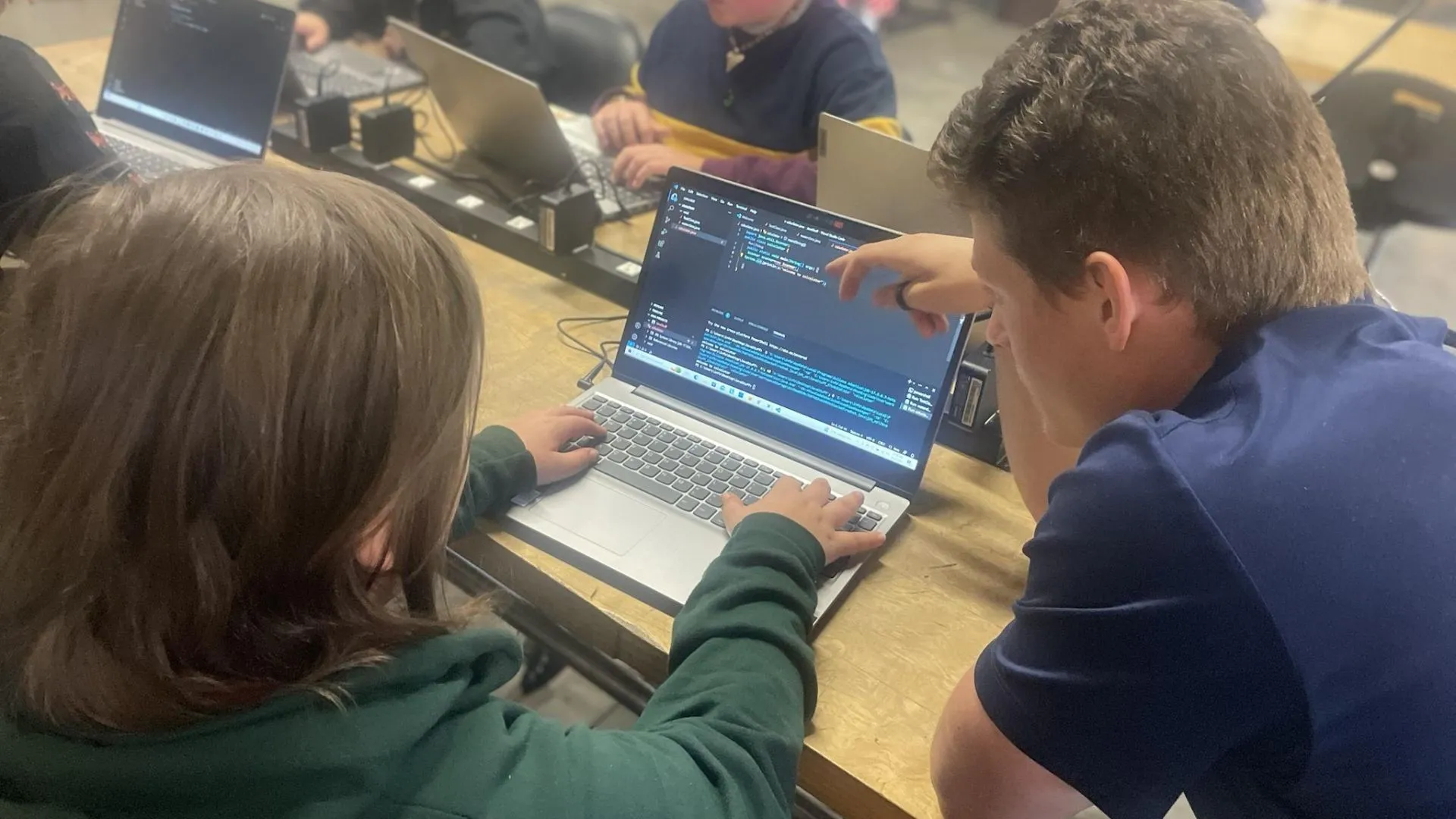 Andrew teaches a technology class.