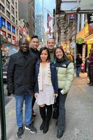 Jeremy with four friends in New York City