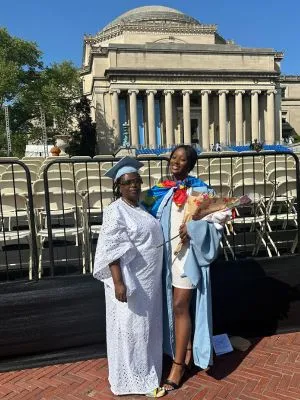 Daniela with her mom at graduation